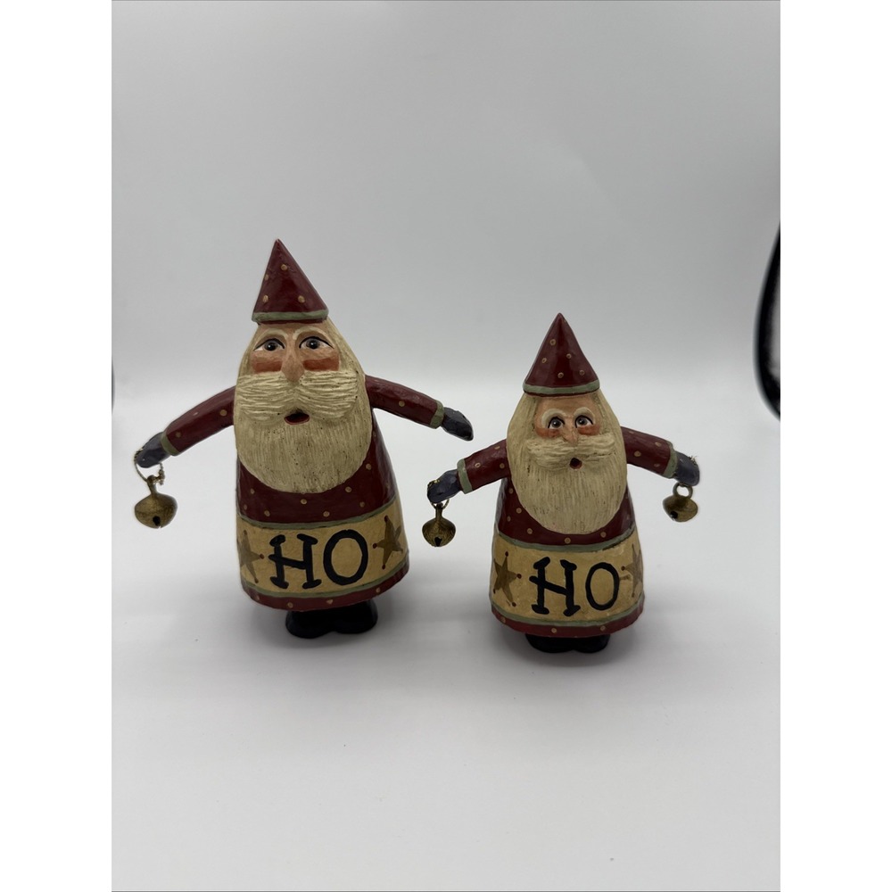Rodney W. Leeseberg Ho Santa Bells 1998 House of Hatten Christmas Set 2 Signed!